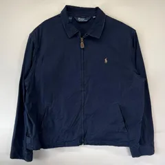 古着 ポロバイラルフローレン Polo by Ralph Lauren スウィングトップジャケット 大きいサイズ フルジップ ワンポイントロゴ刺繍 2XL  ネイビー メンズ