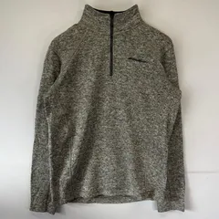 古着 エディー・バウアー Eddie Bauer セーター ハーフジップ ベターセータータイプ ワンポイントロゴ M  グレー系 メンズ