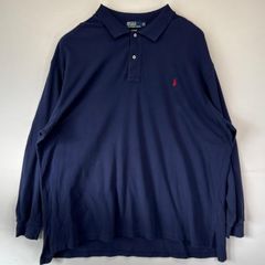最現行】Ralph Lauren ニット ポロシャツ 長袖 裾ポニー ネイビー 