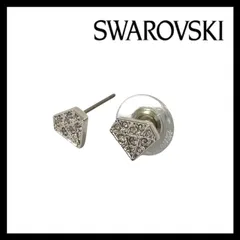 Y【SWAROVSKI】ダイヤモンド型 ピアス シルバーカラー クリスタル パヴェ ラインストーン ダイヤモチーフ  スワロフスキー (62653A4a③)