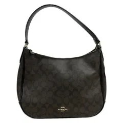 COACH(コーチ) ショルダーバッグ シグネチャー柄 F29209 ダークブラウン×黒 レザー