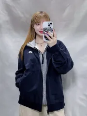 ナイキ ブラック スウッシュ ツーウェイ ジャケット