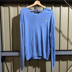 1215 Polo by Ralph Lauren セーター 水色 M ポロバイラルフローレン ニット コットン ワンポイント 刺繍ロゴ ポロポニー 古着卸 アメリカ仕入