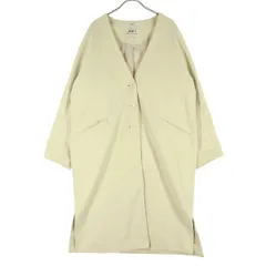 niko and... ニコアンド ロング ノーカラーコート M アイボリー レディース 古着