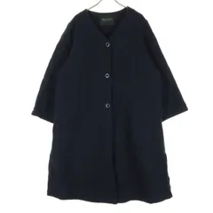 美品 Sunny Clouds サニークラウズ ウールコート ノーカラーコート 3L ブラック FELISSIMO フェリシモ レディース 古着