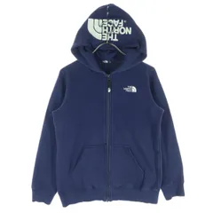 THE NORTH FACE ノースフェイス 裏起毛 長袖 ジップパーカー 140 ネイビー NTJ11906 キッズ 古着