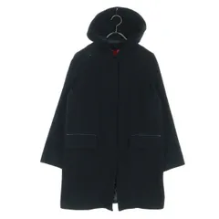 Sovra HITMAN&Co. 長袖 ノーカラーコート 9 ブラック フーディー取外し可 レディース 古着