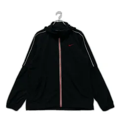 中古 メンズ ナイキ NIKE フルジップアウター L ブラック 2WAY 刺しゅうロゴ シンプル