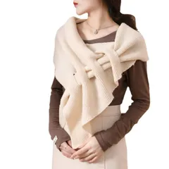 レディースマフラー 通すだけ 柔らかい 防寒 ニットマフラー (T)