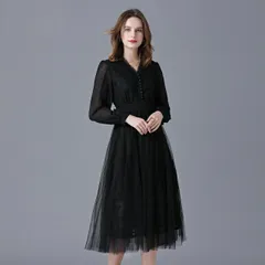 大きいサイズ L～6L OL通勤 通学 披露宴 パーティードレス パーティドレス フォーマルドレス 大人優雅 レース切替 ドレスワンピース(T)