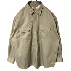 ベージュ ワーク ストリート オーバーサイズ 2XL シャツ レディース ユニセックス メンズ 古着 長袖