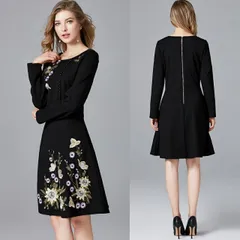 大きいサイズ パーティードレス パーティドレス フォーマルドレス 結婚式 二次会 披露宴 ママ会 上品刺繍 ドレス ワンピース(T)