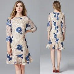 大きいサイズ パーティードレス パーティドレス フォーマルドレス 結婚式 二次会 披露宴 ママ会 立体感 上品刺繍 ドレス ワンピース(T)