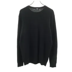 UNIQLO ユニクロ カシミヤ100％ 長袖 セーター XL ブラック ニット メンズ 古着
