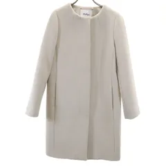 NOLLEY'S ノーリーズ 日本製 ノーカラーコート 38 グレージュ レディース 古着