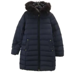 UNITED ARROWS GREEN LABEL RELAXING ユナイテッドアローズ グリーンレーベルリラクシング ダウンコート 40 ネイビー フォックスファー付き レディース 古着