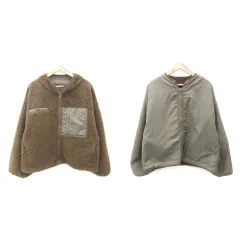 チャオパニック ティピー CIAOPANIC TYPY ブルゾンジャケット ボアジャケット ミドル丈 リバーシブル ONE ブラウン 茶 /YM2