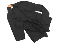 NARACAMICIE ナラカミーチェ ウール混 フリル カーディガン size2/黒 ◇■ レディース