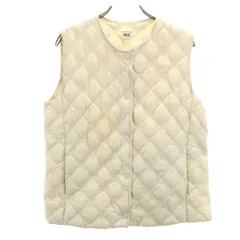 UNIQLO ユニクロ パフテックキルティング ベスト M ベージュ系 収納袋付き レディース 古着