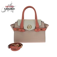 新品未使用 Michael Kors マイケルコース ロゴ ピンク ホワイト ゴールド金具 レザー 35S2GNMS8T ショルダーバッグ 2way 502734 新品【中古】