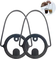 start.side スタートサイド startside ドリンクカップホルダー シリコン製 ストロー ホルダー付き PP-978 (黒2点セット)