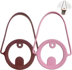 start.side スタートサイド startside ドリンクカップホルダー シリコン製 ストロー ホルダー付き (桃/茶2点)