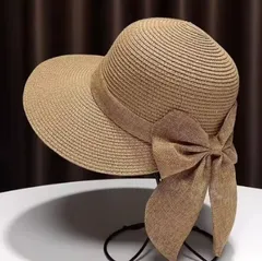 広いつばのカジュアルな麦わら帽子保護付きの通気性のあるビーチハット