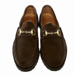グッチ GUCCI ホース ビットローファー スエード 25.5cm US40 1/2E メンズ