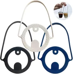 start.side スタートサイド startside ドリンクカップホルダー シリコン製 ストロー ホルダー付き (黒/白/青3点セット)