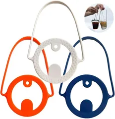 start.side スタートサイド startside ドリンクカップホルダー シリコン製 ストロー ホルダー付き (白/青/橙３点セット)