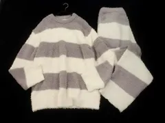 gelato pique ジェラートピケ ボーダー プルオーバー パンツ セットアップ ルームウェア size上L 下M/グレーｘ白 ◇■ メンズ