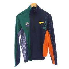 ナイキ NIKE sacai Half Zip Running Jacket ハーフジップランニングジャケット プルオーバー 長袖 ハイネック ストレッチ ロゴ S 紺 ネイビー 緑 グリーン CD6308-451 /BB