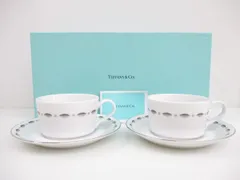 【送料無料】☆ TIFFANY&Co☆ ティファニー カップ＆ソーサー 2客セット ペア グラマシー TIFFANY&Co. AIRFIX　BOX付［764-313-1000_1126］
