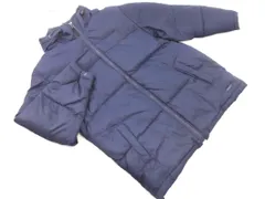 CROCODILE クロコダイル ナイロン チェック フーディ ダウン ジャケット sizeL/紺 ◆■ メンズ