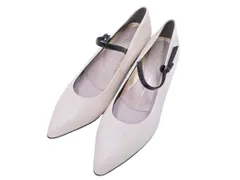 fitfit フィットフィット ポインテッドトゥ ストラップ ミドルヒール パンプス size23.5/アイボリー ■■ レディース