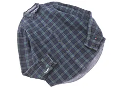 TOMMY HILFIGER トミーヒルフィガー チェック シャツ sizeM/紺x緑 ◇■ メンズ