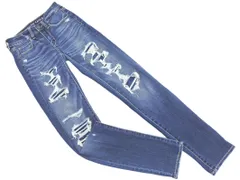 AMERICAN EAGLE アメリカンイーグル ストレッチ ダメージ加工 デニムパンツ size00/紺 ■■ レディース