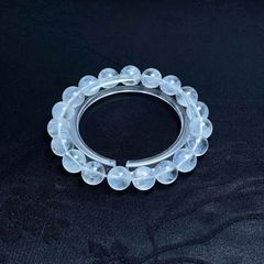 希少 高品質 貫通穴なし 牛穴 クリアクォーツブレスレット 無垢水晶 約