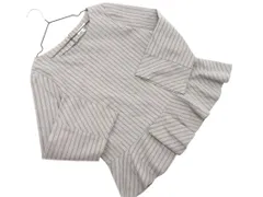 GLOBAL WORK グローバルワーク ストライプ フリル プルオーバー シャツ sizeM/グレー ◇■ レディース