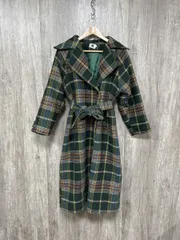 ABITOKYO アビトーキョー チェック ロング チェスター コート sizeL/緑 ◆■ レディース