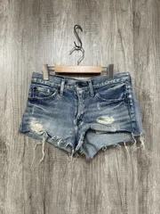 MOUSSY マウジー ダメージ加工 ショート デニムパンツ size2/青 ◆■ レディース