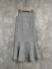 美品 Louere ルーニィ タグ付 ラメ ツイード マーメイド スカート sizeS/白 ◆■ レディース