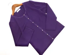 any SiS エニィスィス ウール混 パールボタン ニット カーディガン size2/紫 ◇■ レディース