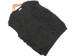 earth music&ecology アースミュージック＆エコロジー ループ編み ニット ベスト sizeF/黒 ◇■ レディース