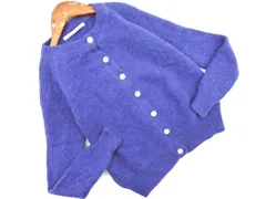 AuieF アウィーエフ アンゴラ混 裏起毛 カーディガン sizeM/紺 ◇■ レディース