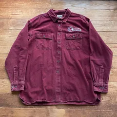 00's L.L.Bean chamois cloth shirt. 古着　エルエルビーン　シャモアクロス　ネルシャツ　長袖　バーガンディ　XL