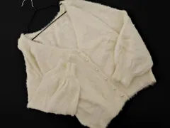 Rope Picnic ロペピクニック パールボタン シャギー カーディガン size40/オフホワイト ◇■ レディース