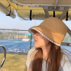 レース麦わら帽子 ハット UVカット 紫外線対策 レディース 韓国 ファッション 雑貨 かわいい おしゃれ 北欧 送料無料 [K] (T)