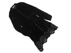 新品 ZARA ザラ ベロア カットワーク チュニック ワンピース sizeM/黒 ◇■ レディース