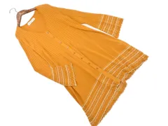 CHRISTIAN AUJARD クリスチャンオジャール Vネック ロング カーディガン size9T/オレンジ ◇■ レディース